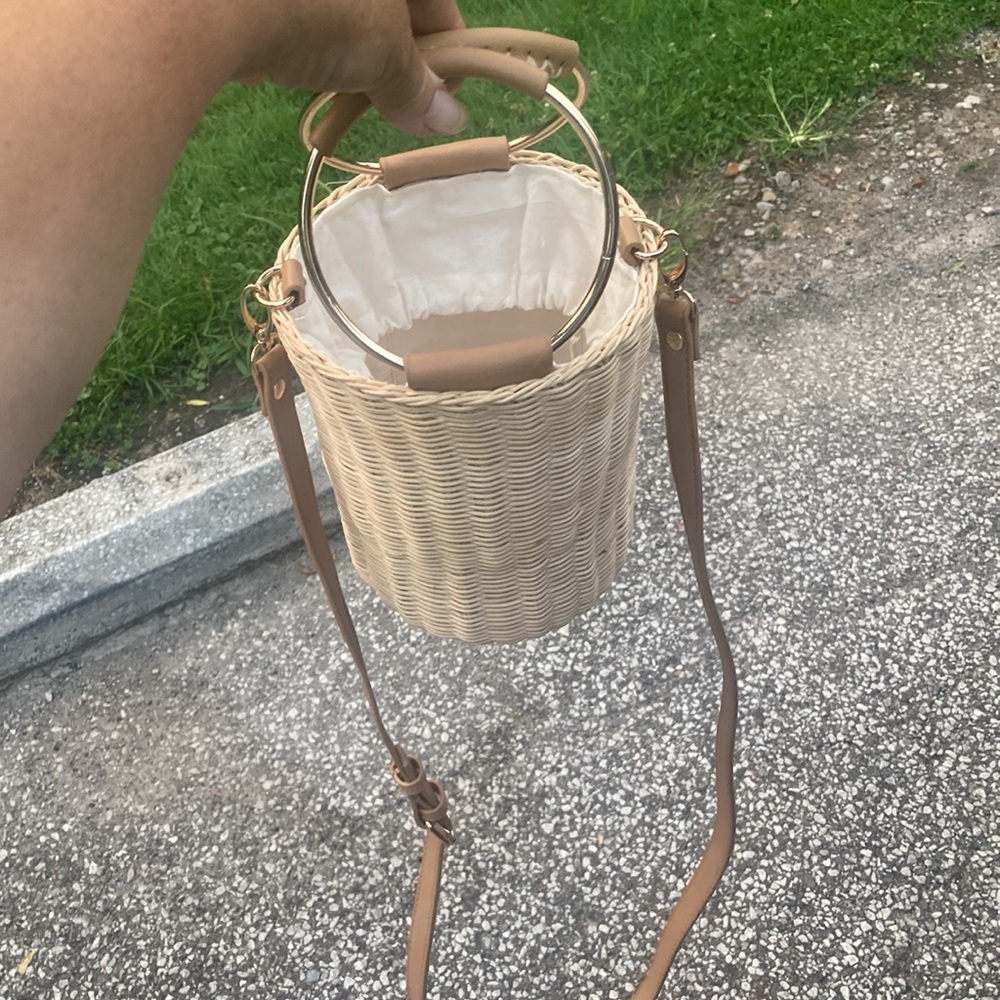 California Concepts Country Chic Wicker Basket Cooler W/bottle Holder Handbag - Picture 5 of 9